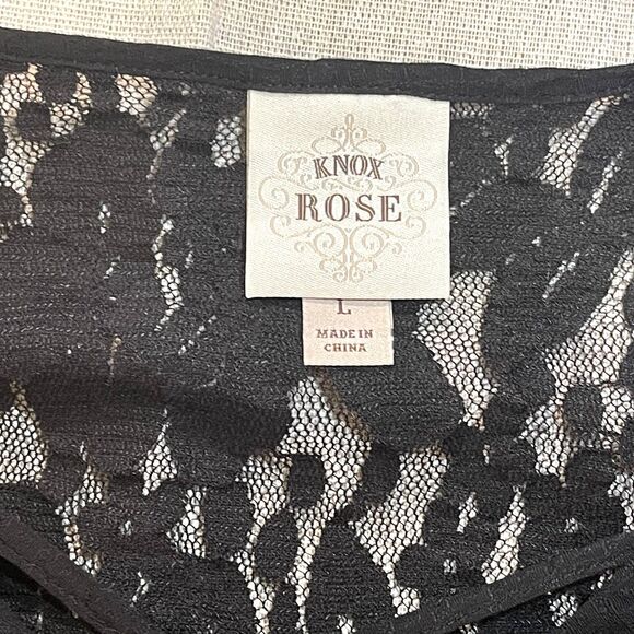 Knox Rose | Black Floral Embroidered Peasant Top | Large - Picture 8 of 9